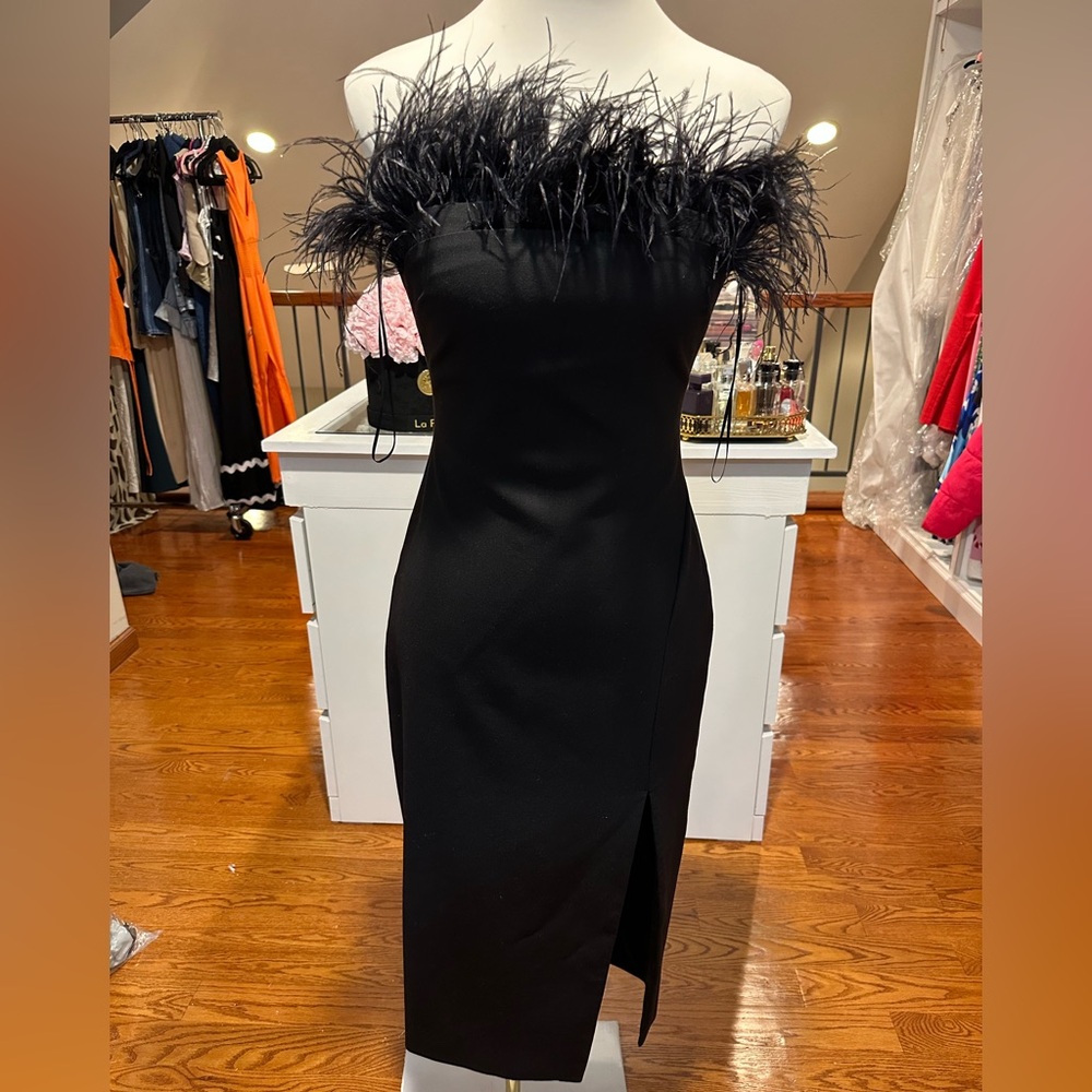 Likely Black Strapless Sheath Cocktail Dress